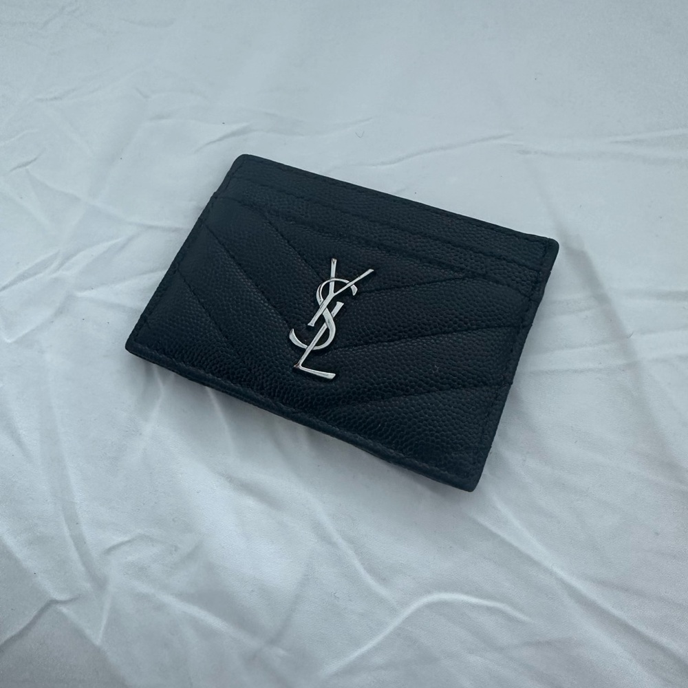 Saint Laurent Black Leather Card Holder